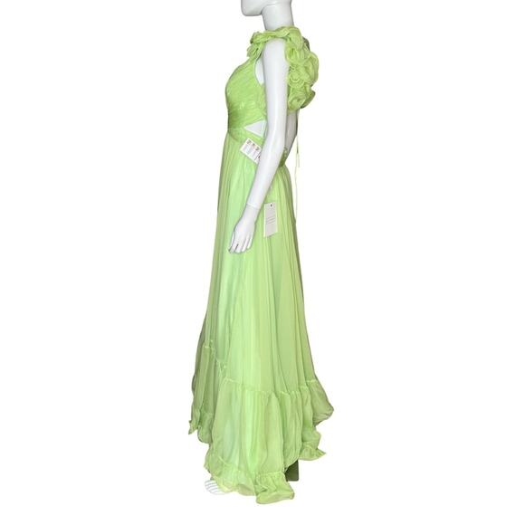 Mac Duggal Ruffle Tiered Cut-Out Chiffon Gown 67911 Mint Women’s Sz 8 - Picture 5 of 11